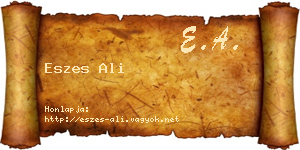 Eszes Ali névjegykártya